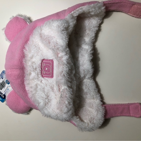 Pink fleece fur lined Hat with Ears - Picture 2 of 4